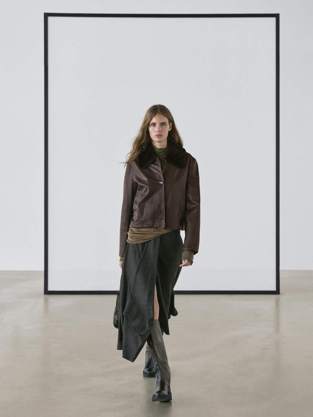 Nappa leather jacket with lambskin collar — Product image 3 of 13