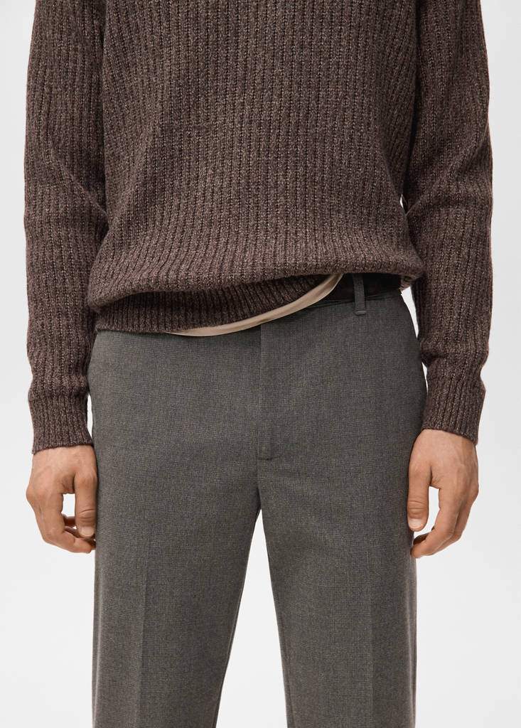 Regular fit micro-check trousers — Product image 5 of 19