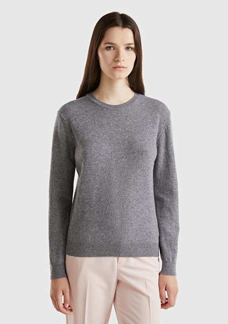 Women's Anthracite Melanj Bike Collar 100% Merino Sweater