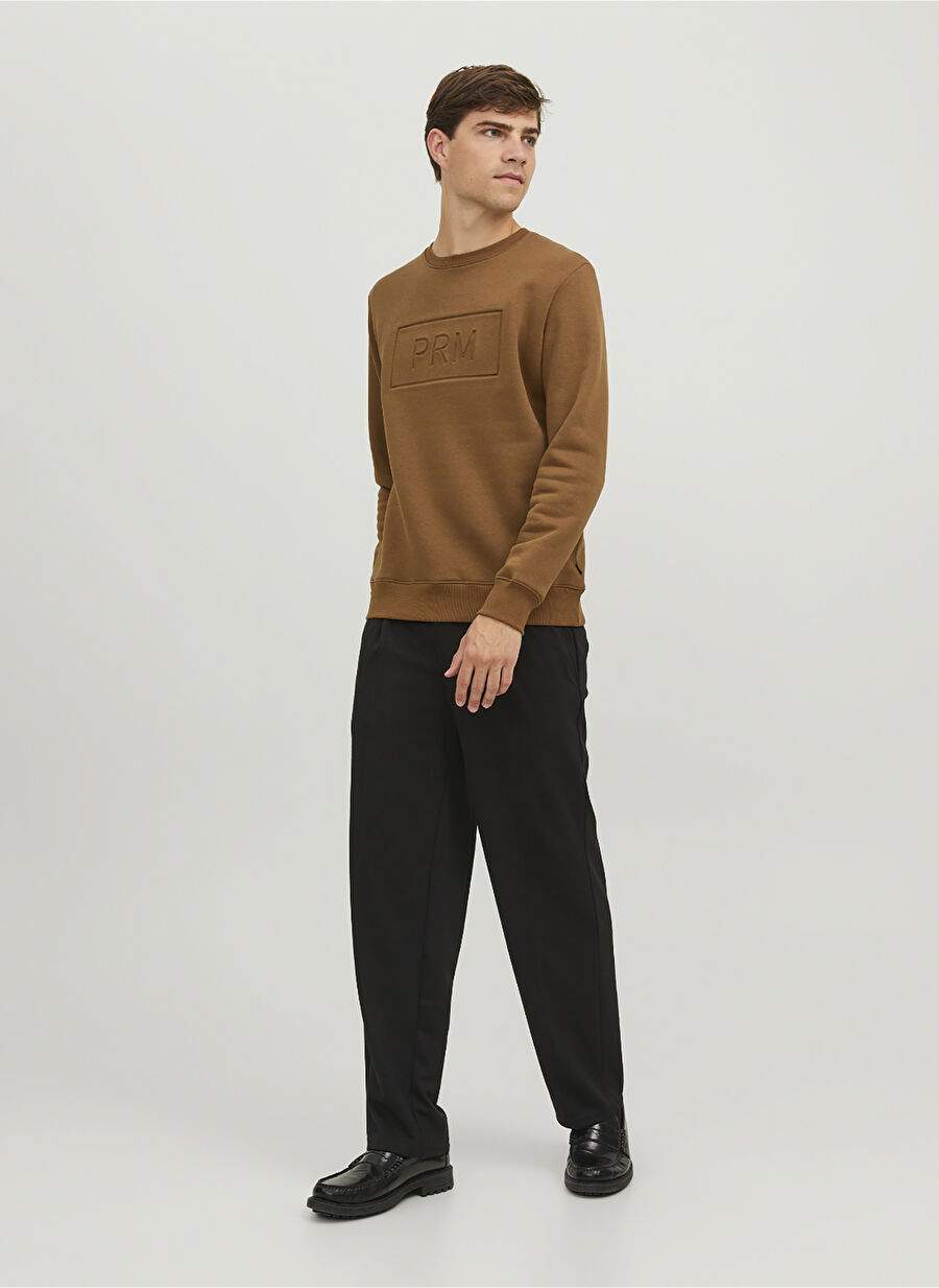 Jack & Jones Bisiklet Yaka Kahve Erkek Sweatshırt 12241106_JPRBLABLAKE SWEAT CREW NEC — صورة المنتج 5 من 7