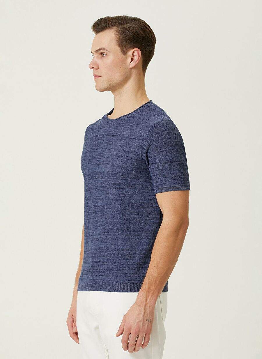 Network Crew Neck Slim Fit Navy Blue - Blue Men's Sweater 1090334 — Product image 4 of 7