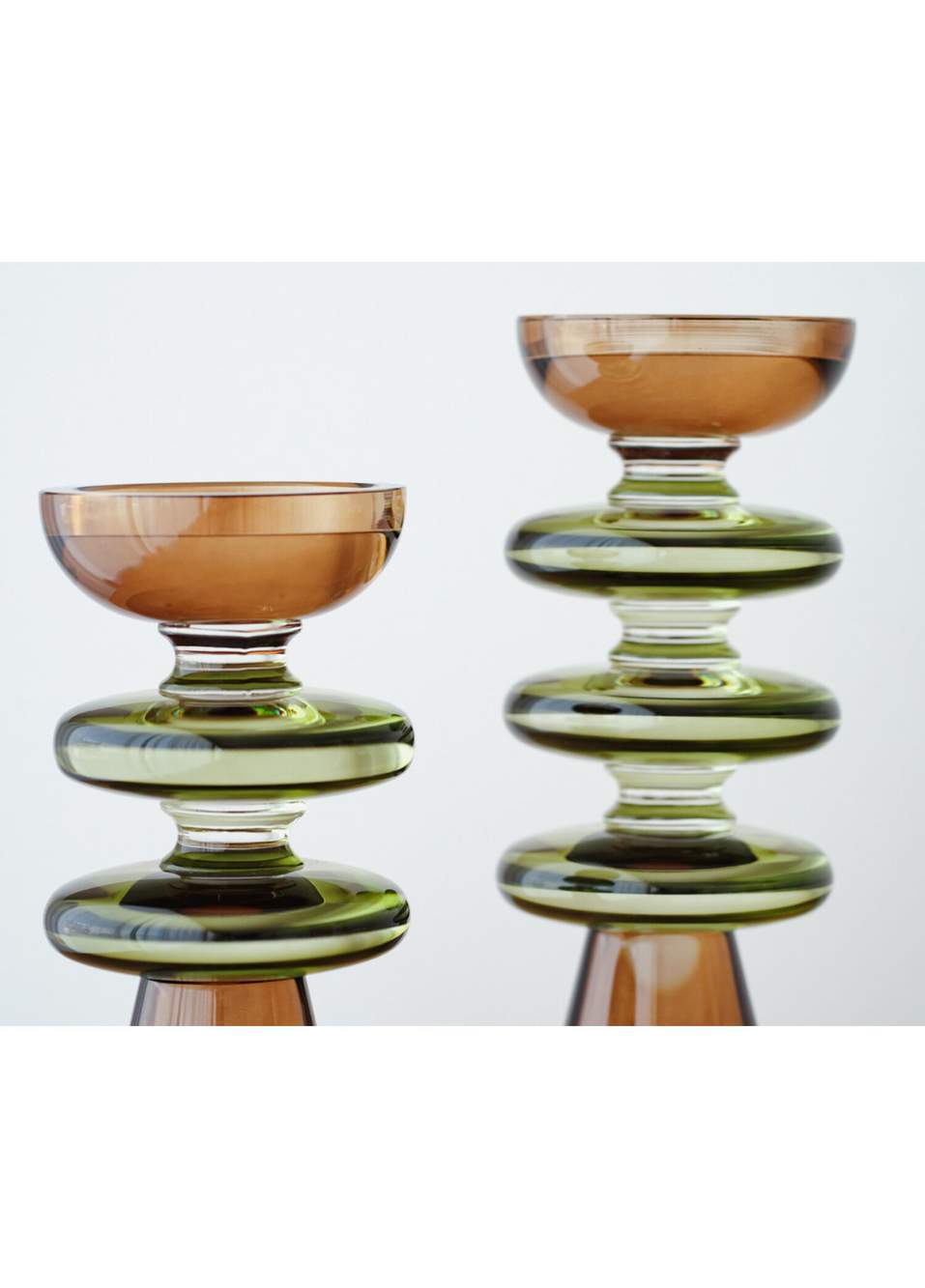 Brown Green Glass Candle Holder — Product image 6 of 6