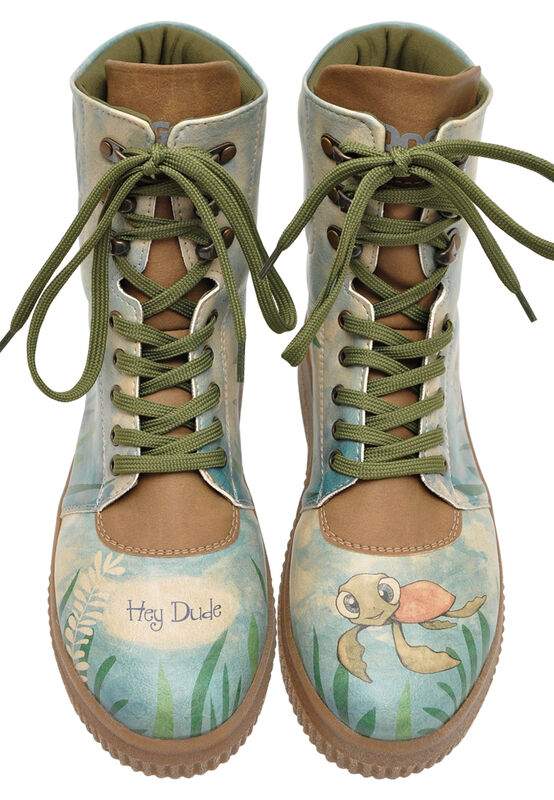 Women Vegan Leather Turquoise Long Boots - Hey Dude Design — Product image 3 of 7