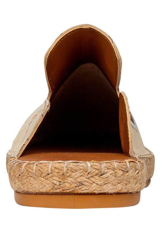 Men Vegan Cream Slippers - Letters and Stamps Design — Product image 5 of 6