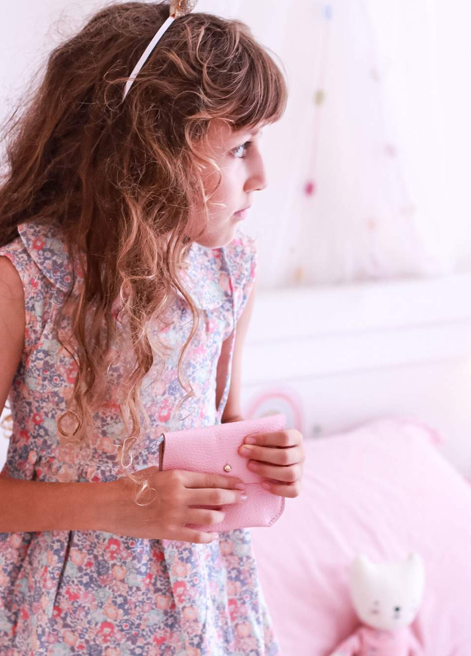 Michelle Pastel Liberty Flower Patterned Babe Collar Sleeveless Girl Children Dress — Product image 4 of 8
