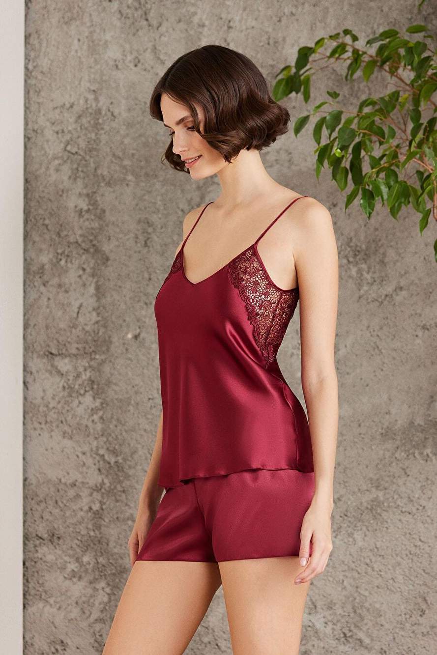 Pierre Cardin  Saten Gecelik Sabahlık Pijama Takım Şort Takım 6'lı Gelin Çeyiz Seti - 6000 — صورة المنتج 6 من 8
