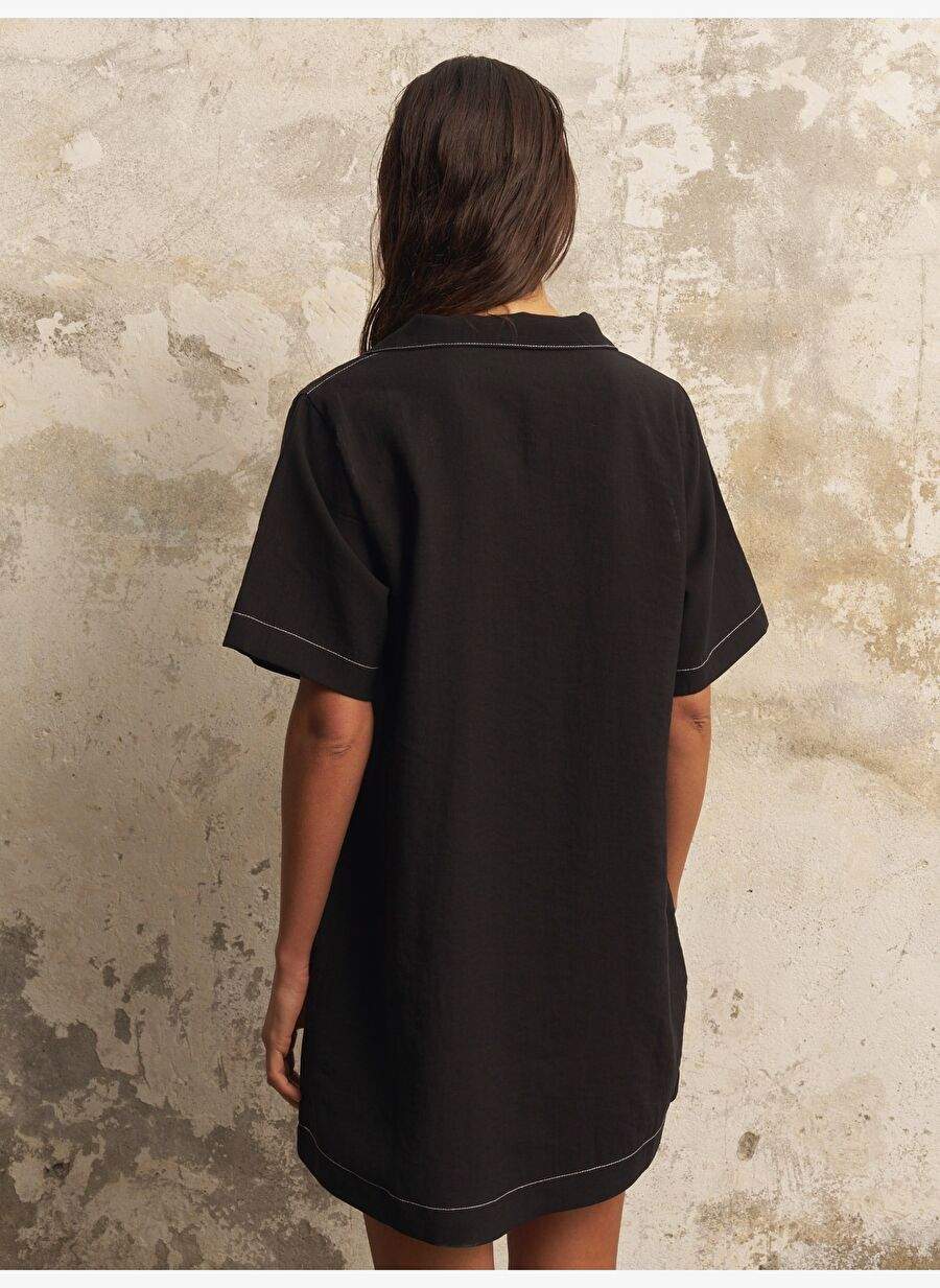 Mae Popover Mini Elbise - Siyah — Product image 6 of 8