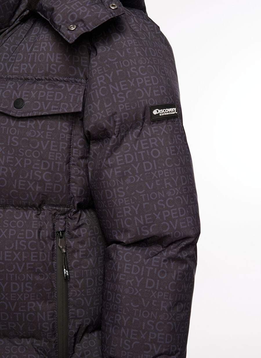 Discovery Expedition Lacivert Erkek Kapüşon Yaka Basic Baskılı Mont D3WM-MNT5 — صورة المنتج 4 من 5