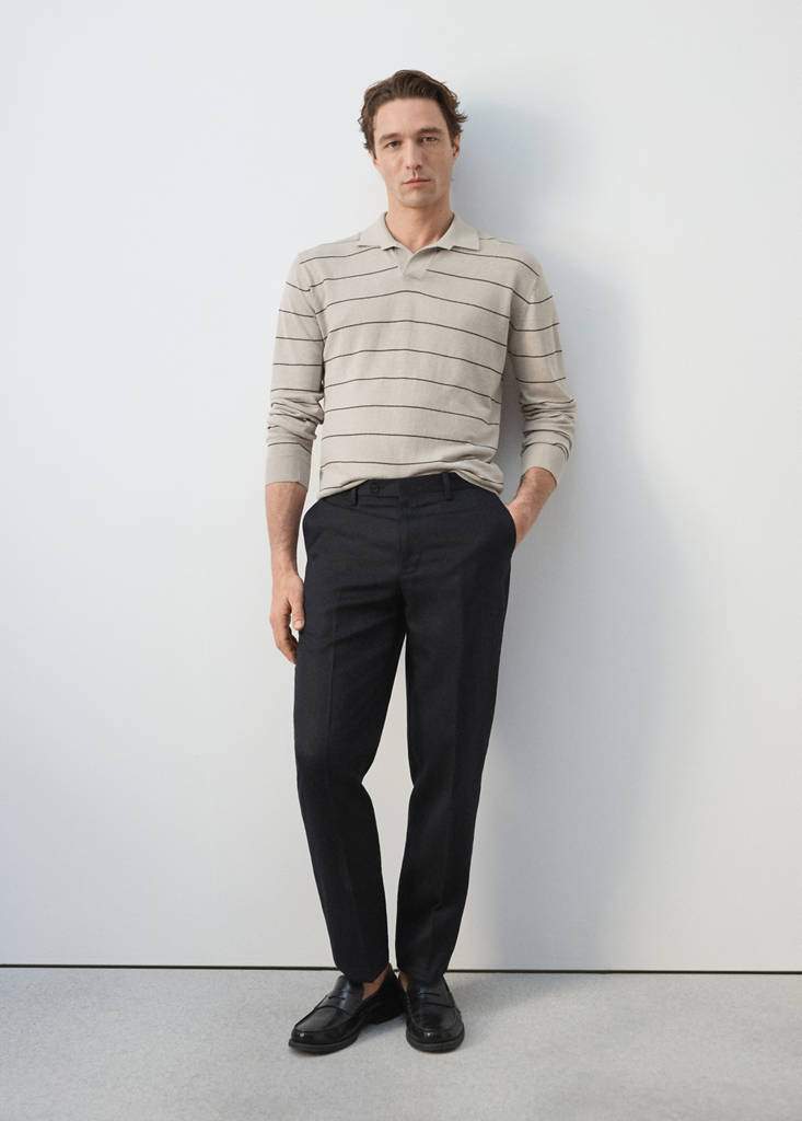 Linen blend striped polo sweater — Product image 8 of 11