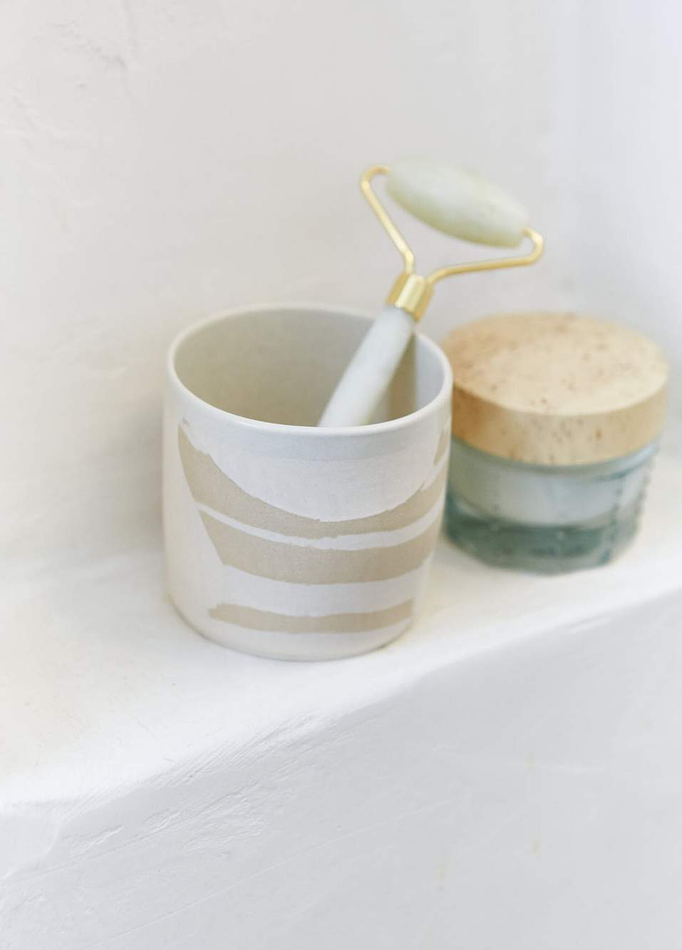 Sand Blend Handmade Nerikomi Stoneware Cup — صورة المنتج 6 من 6