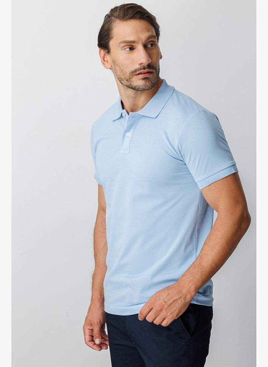 Erkek A Mavi Modernfit Dar Kalip Polo Yaka Tisort — Product image 4 of 6