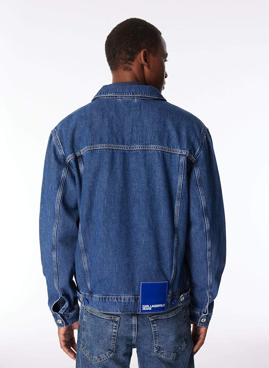Karl Lagerfeld Jeans Navy Men's Regular Fit Denim Jacket 240d1404 Klj Regular Denim Jacket — Product image 6 of 6