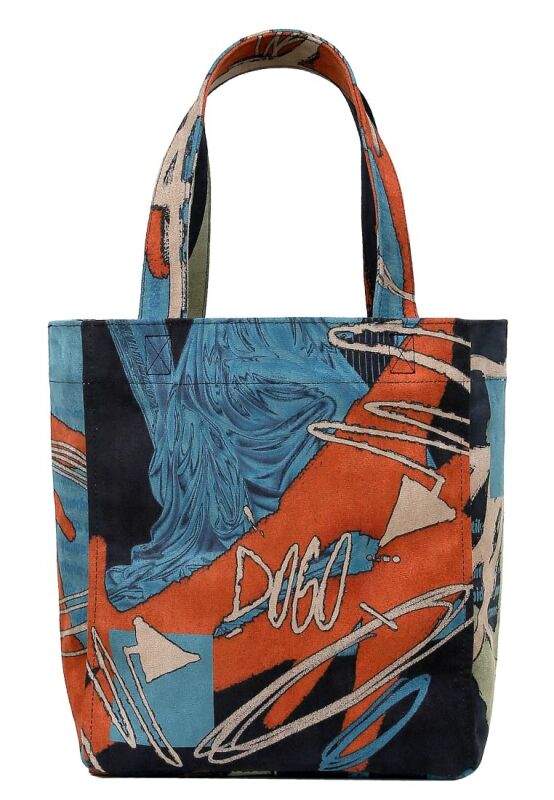 Women Vegan Multicolor Large Tote Bag - The Youth of Dogo Design — صورة المنتج 4 من 6