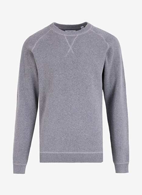 Only & Sons Gri Erkek Düz Düz Kazak ONSPIN REG 12 CREW KNIT