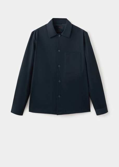 Non-iron overshirt pocket