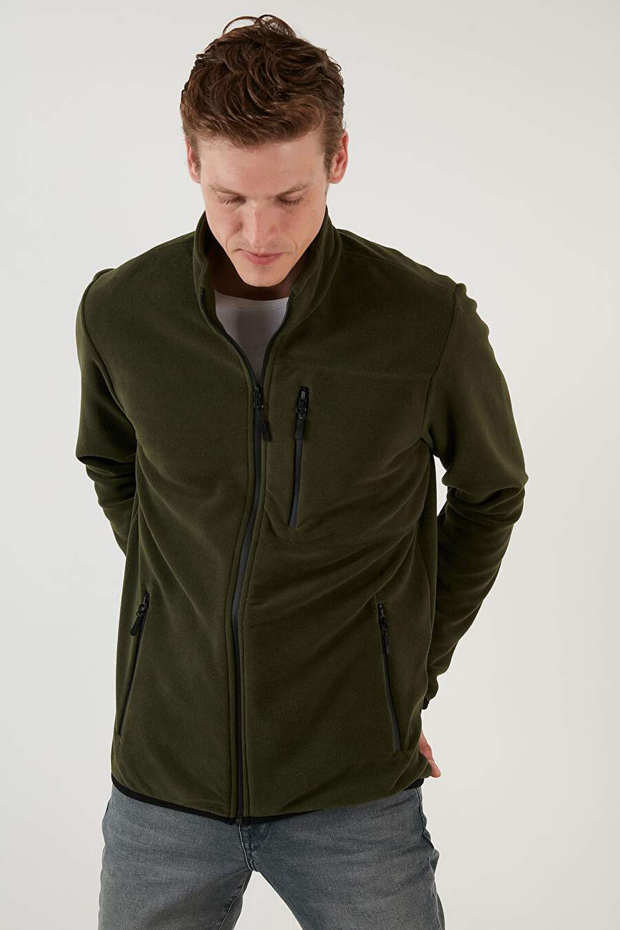 Buratti Slim Fit Fermuarlı Cepli Dik Yaka Polar Hırka Erkek HIRKA 5906028 — Product image 8 of 8