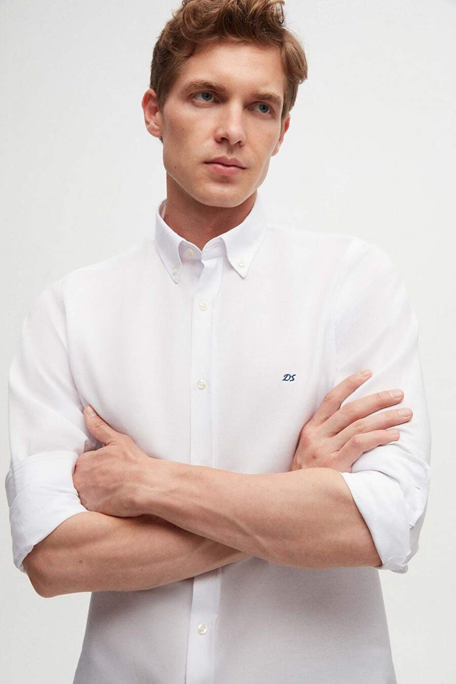 Ds Groom Slim Fit White Oxford Dugmele Collar Easy To Use Naxic Detailed Cotton Golly — Product image 6 of 8