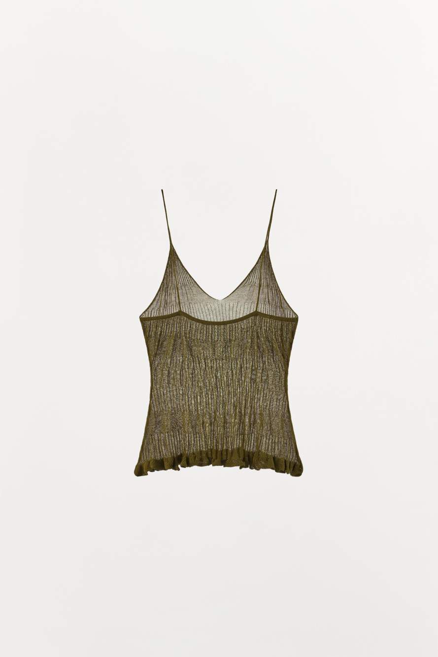 TEXTURED KNIT STRAP TOP — Product image 5 of 6