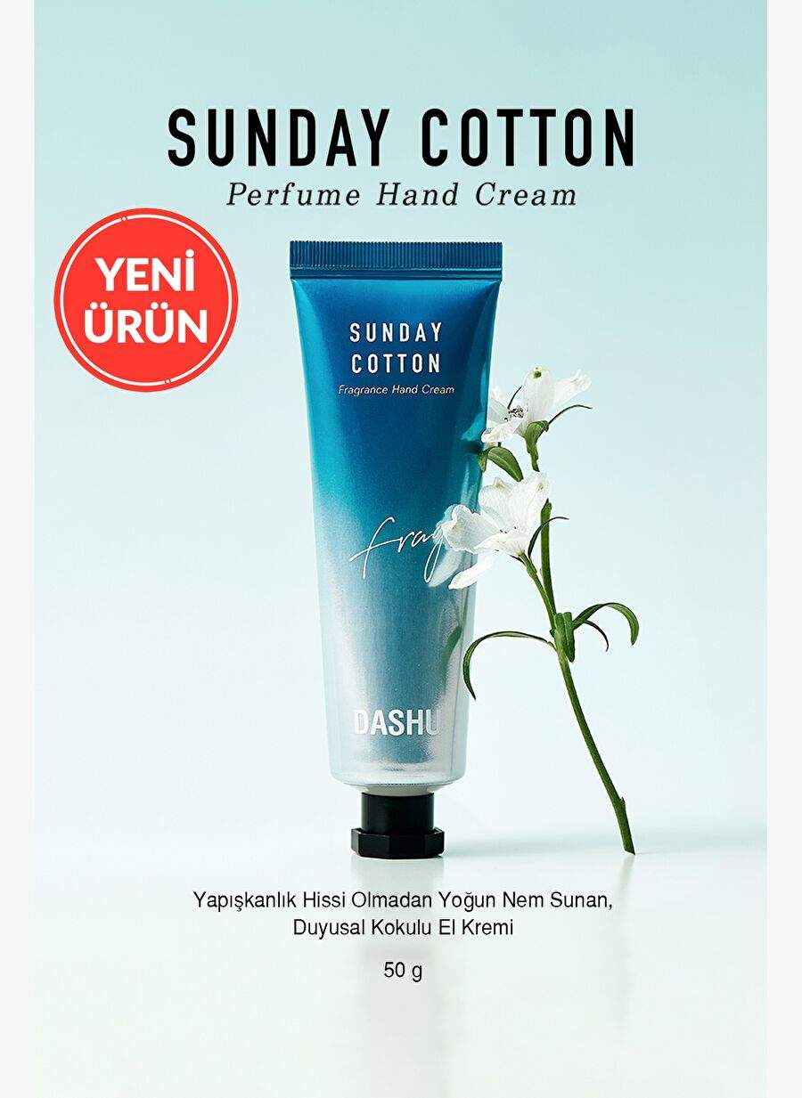 Moisturizing, Light Textured Unisex Perfumed Hand Cream DASHU Sunday Cotton Perfume Hand Cream — صورة المنتج 1 من 7