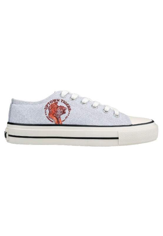 Men Vegan Gray Sneakers - Uptown Tigers Design — Product image 7 of 9