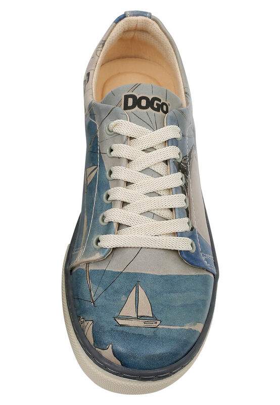 Women Vegan Leather Blue Sneakers - Meet me Halfway Design — صورة المنتج 6 من 7