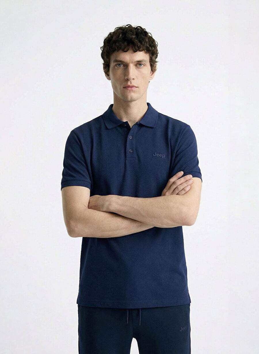 Blue Men's 100 Cotton Basic Polo T Shirt J4sm Tst7234 — Product image 1 of 7