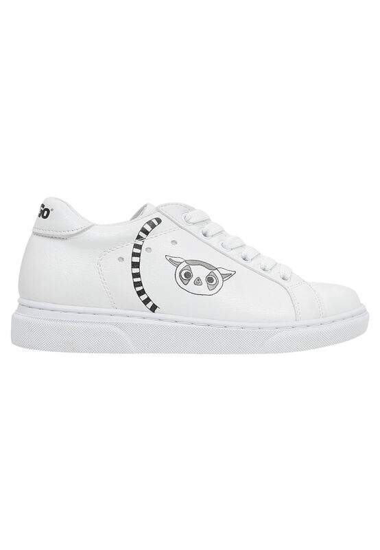 Kids Vegan Leather White Sneakers - Lemur Design — Product image 4 of 8
