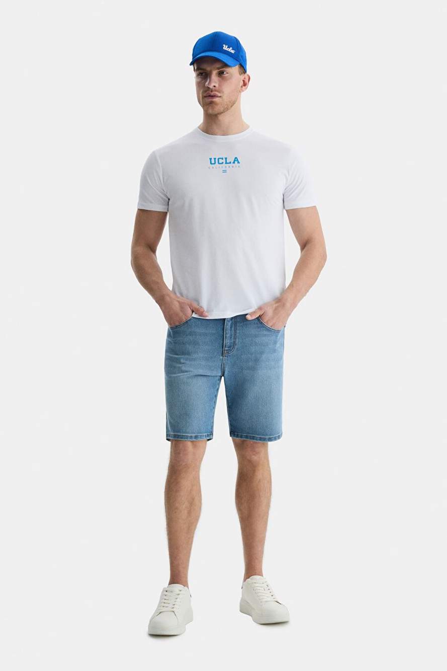 SHERMAN Beyaz Bisiklet Yaka Baskılı Standard Fit Erkek Tshirt — صورة المنتج 3 من 4