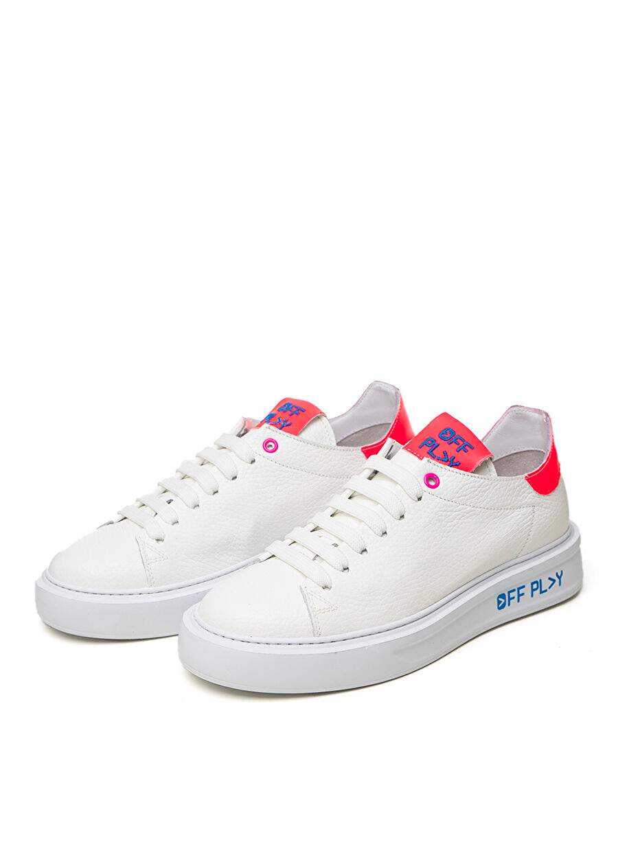 Off Play Beyaz-Pembe Kadın Deri Sneaker XWFIRENZE1CV02GM12 — صورة المنتج 3 من 4