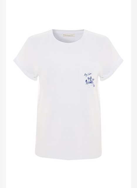 BASKILI BİSİKLET YAKA T-SHIRT