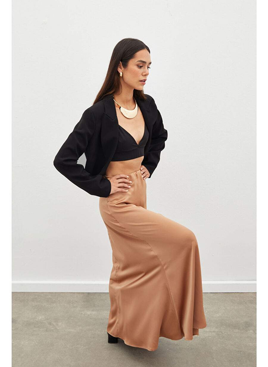Long Satin Skirt - Camel — Product image 8 of 20