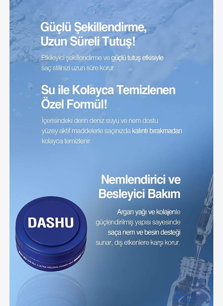 Ultra Strong, Residue and Whiteness-Free, Feeder DASHU For Men Ultra Holding Power Wax 15ml — صورة المنتج 4 من 8