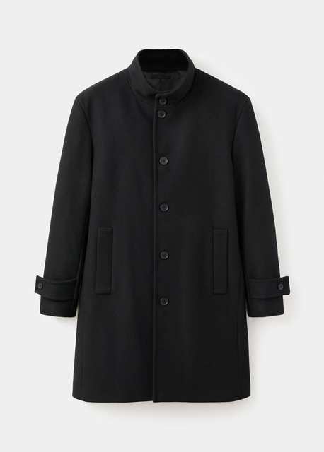 Wool funnel neck coat