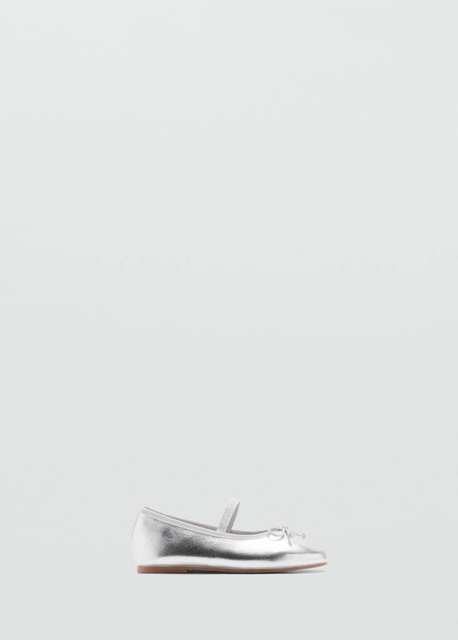 Ballet flats with metallic strap