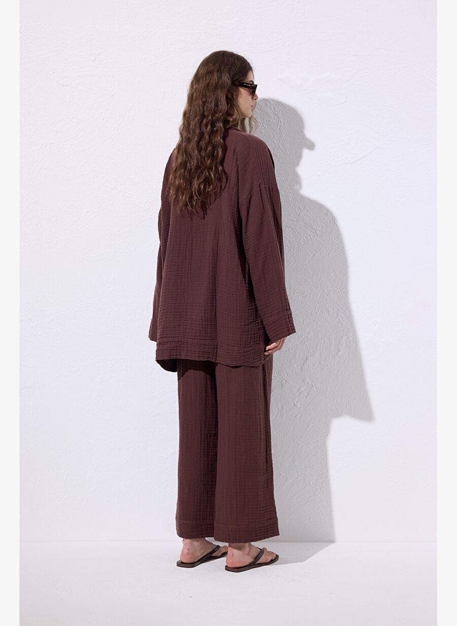 Muslin Wide Sleeve Kimono Hot Coffee — Product image 5 of 5