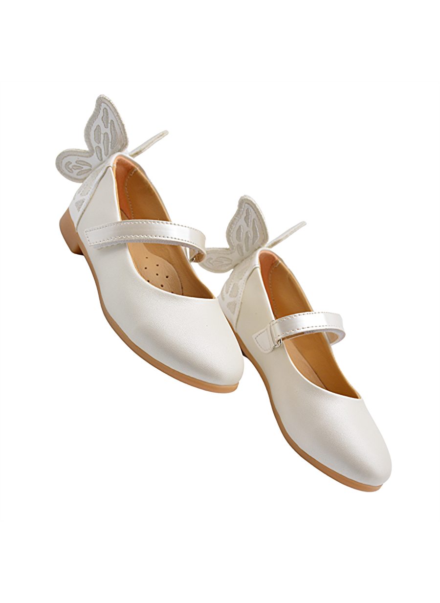 Mariposa Butterfly Figure Detailed Girl Babet Shoe Pearl Color — صورة المنتج 5 من 7