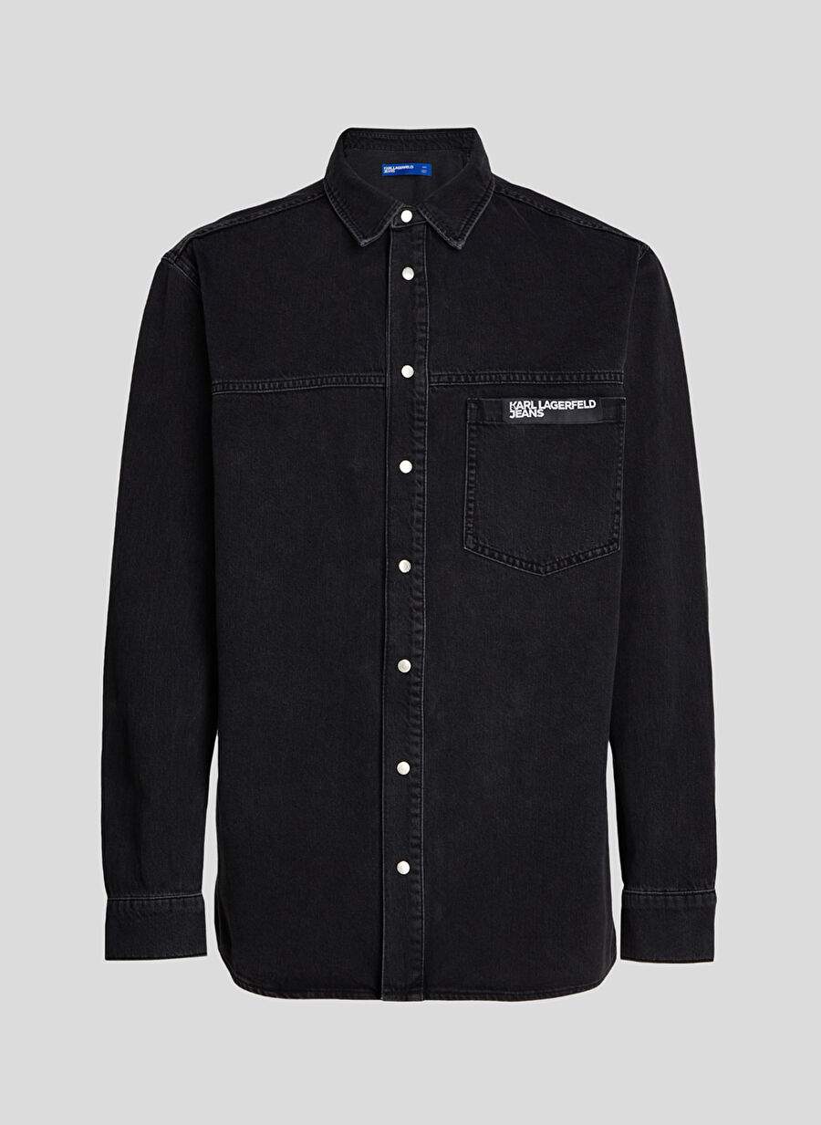 REGULAR DENIM JACKET Regular Fit Black Men's Denim Shirt 236D1601KLJ — Product image 5 of 7