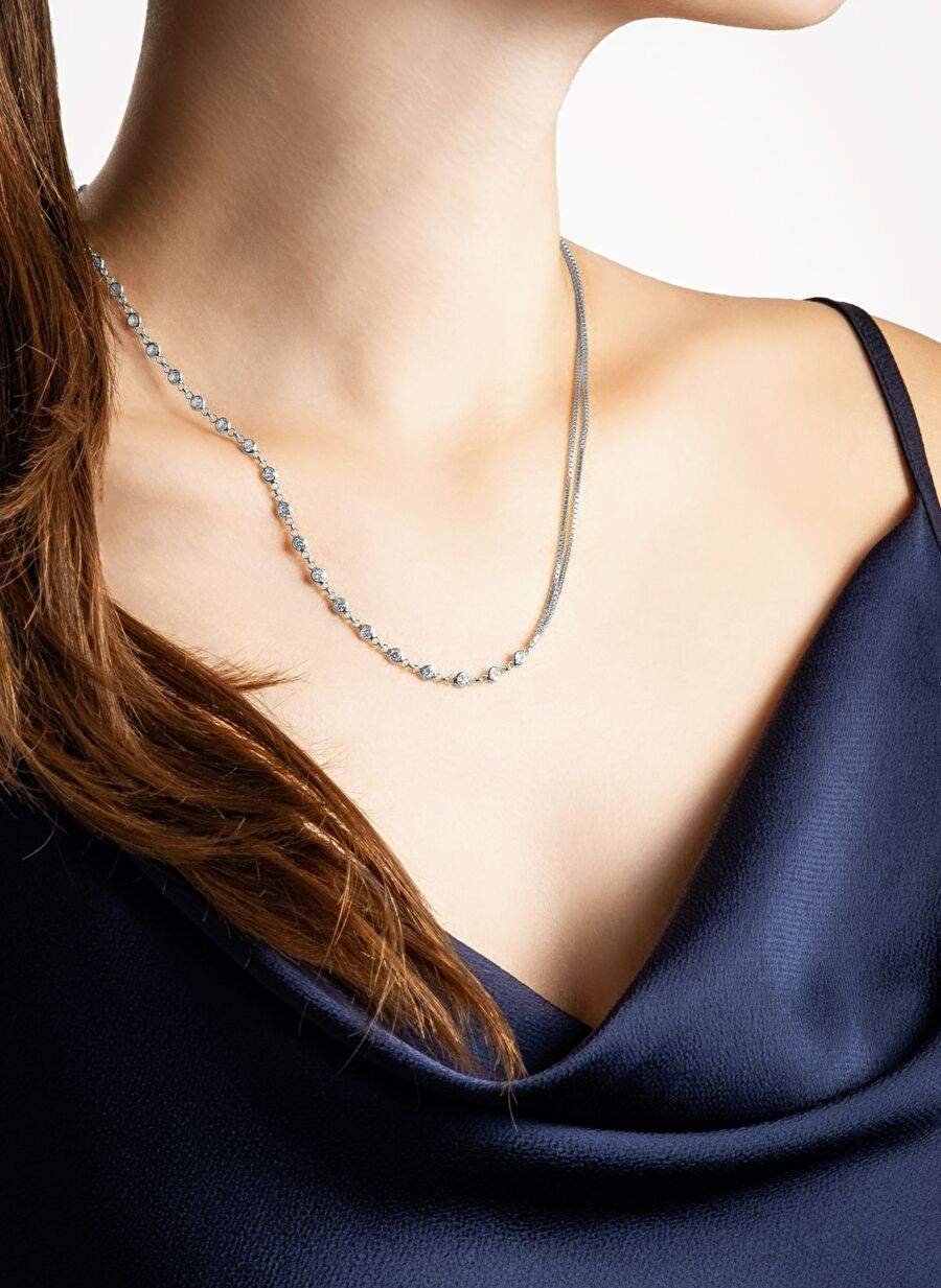 Minimal Tasarm 18 Ayar Beyaz Altn Kaplama 45 Cm Gumus Kolye — Product image 13 of 20