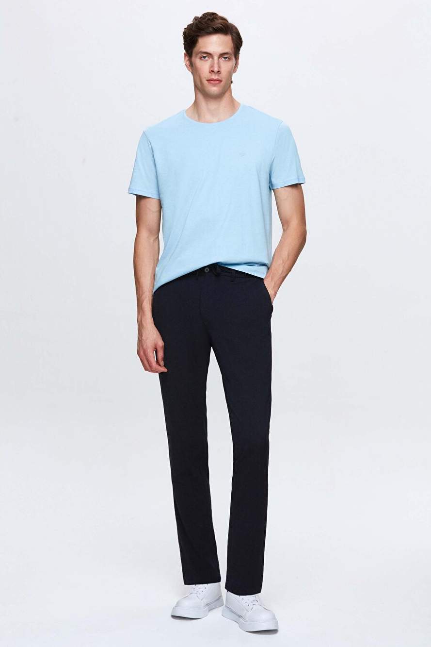 Ds Groom Slim Fit Navy Blue Waist Rubber Bagckl Zipperl Likral Comfortable Jogger Pants — Product image 4 of 6