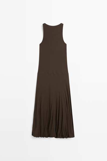 Midi dress with puffed detail