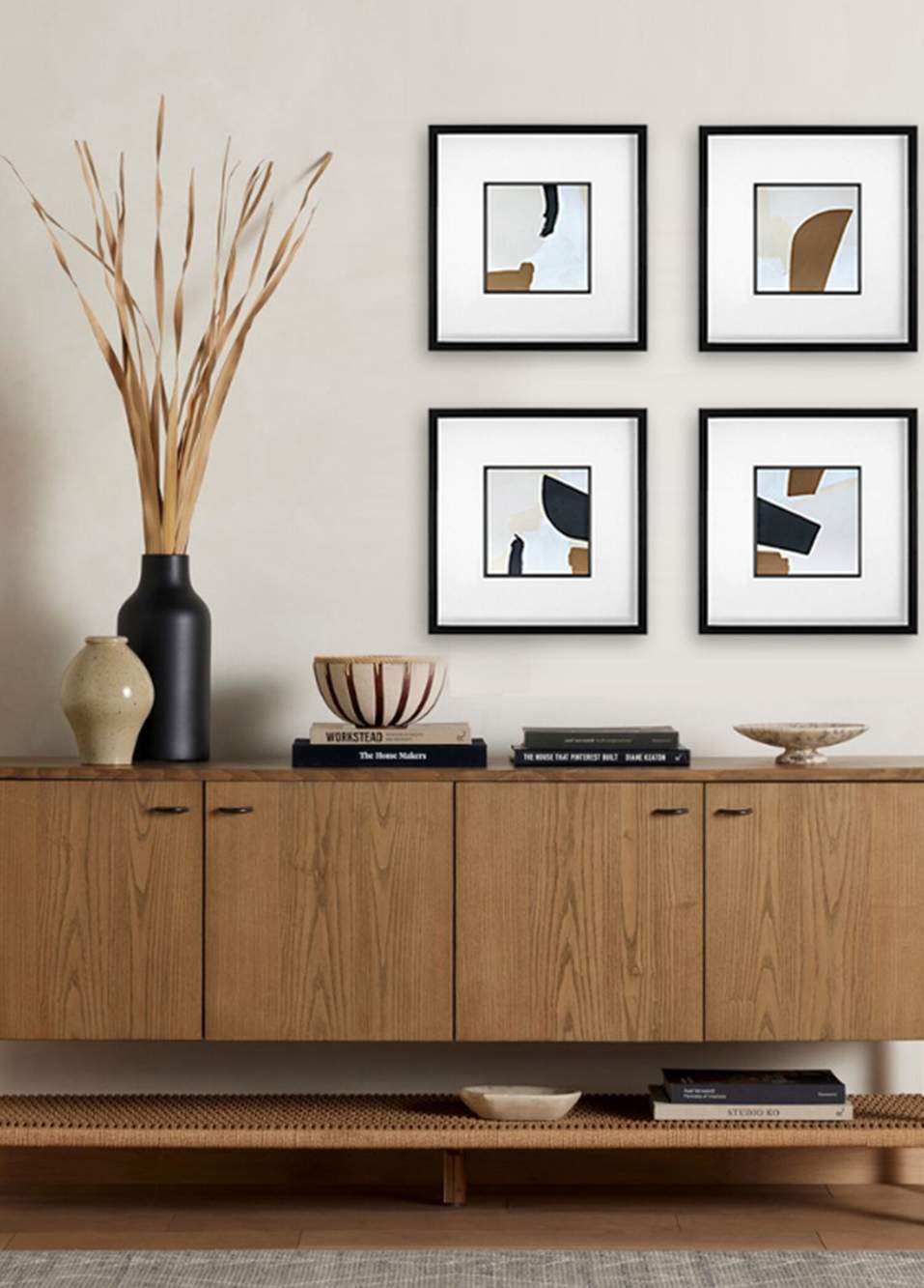 Abstract Kağıt Üzeri 4'lü Akrilik El Yapımı Tablo 40x40 cm — صورة المنتج 4 من 4