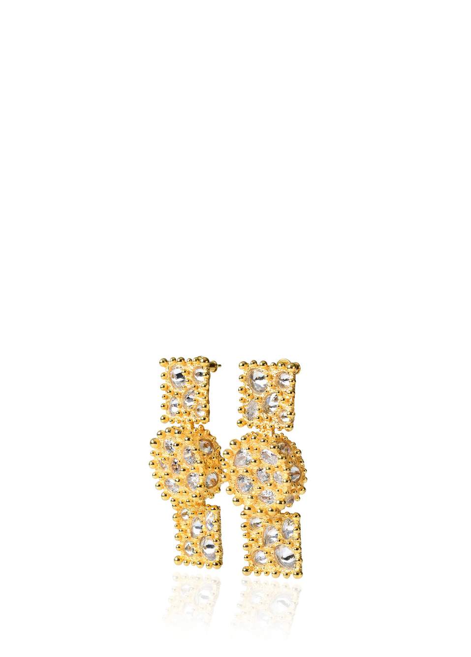 Monarch Sol 22K Gold Plated Brass Women's Earrings — صورة المنتج 3 من 3
