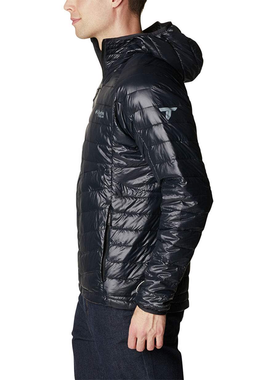 Columbia WO2808 PLATINUM PEAK HOODED JACKET Siyah Kapüşon Yaka Normal Normal Kalıp Erkek Mont — صورة المنتج 3 من 9