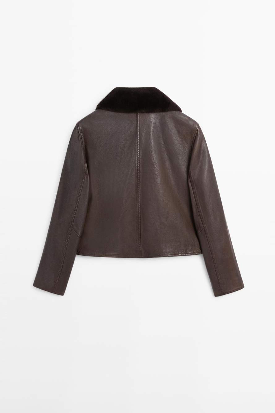 Nappa leather jacket with lambskin collar — Product image 9 of 13