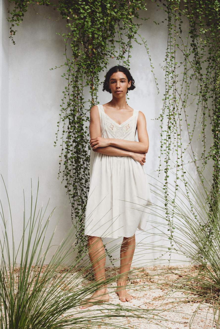 FLORAL EMBROIDERED PLEATED DRESS — Product image 5 of 15