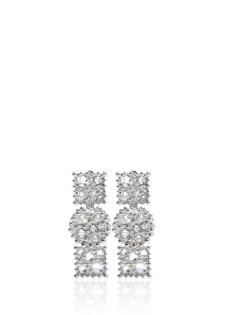 Monarch Halo Rhodium Plated Brass Women's Earrings
