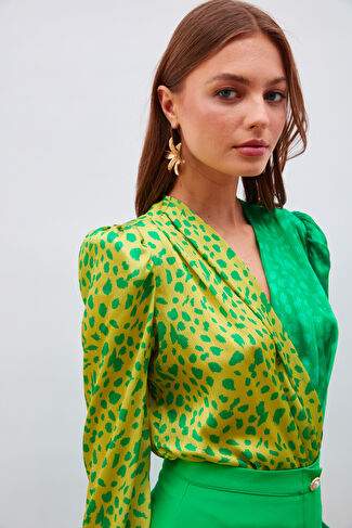 Kruvaze Desenli Bodysuit Sar Ekru — Product image 19 of 30