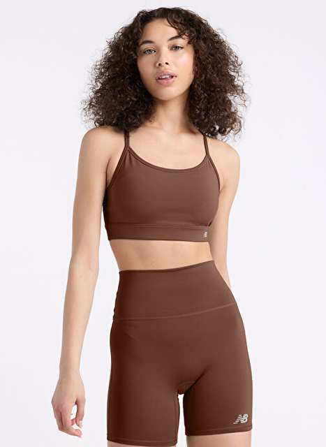 New Balance Kahverengi Kadn Wb51039 Abj Nb Essential Yoga Bra Sporcu Sutyeni