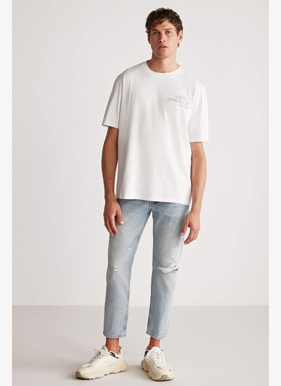 ARNALDO Regular Beyaz T-Shirt — صورة المنتج 5 من 6