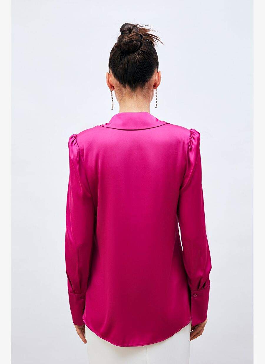 Vatkali Satin Shirt - Fuchsia — Product image 7 of 7